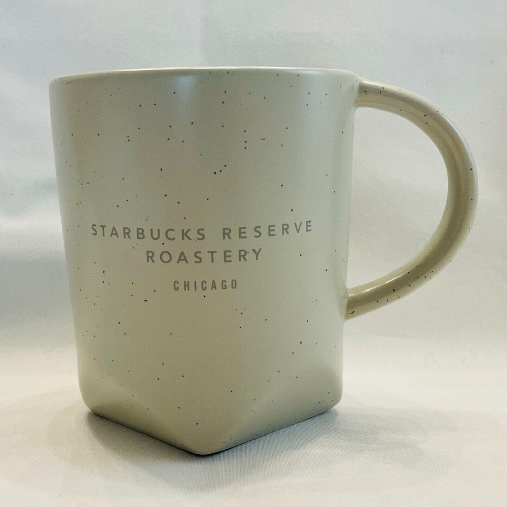 Starbucks Reserve Roastery CHICAGO 16 oz Mug Beveled Beige / Gray Speckled 2019